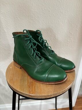 Swivells Women’s Swing Dancing boots-Size 10-Made in Portugal-green leather